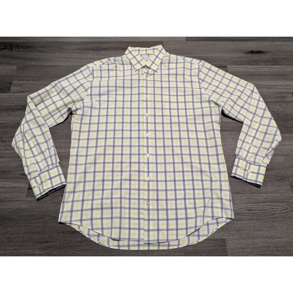 Peter Millar‎ Men's Summer Comfort Barrie Performance Poplin Sport Shirt Size L